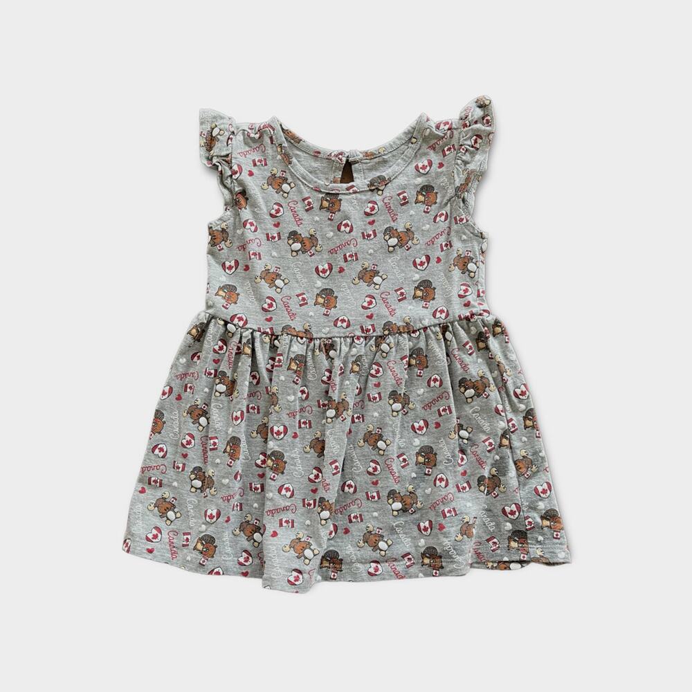 Eh! Canada Themed Toddler Ruffle Shirt/Dress 24mos Cozy/Comfortable/Patriotic